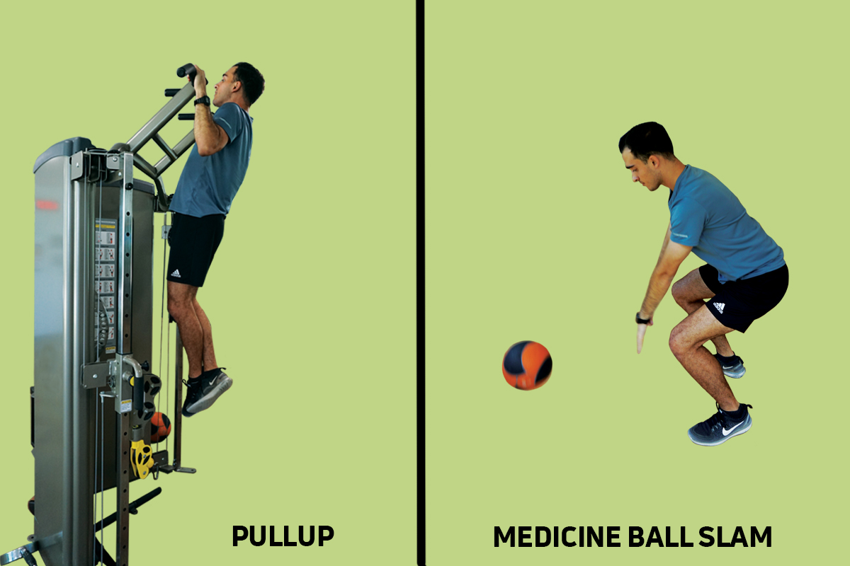PULLUP + MEDICINE BALL SLAM